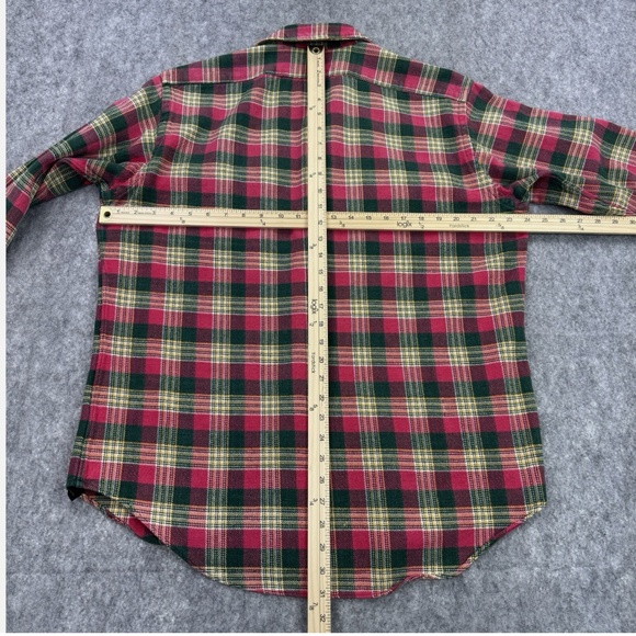 RRL Double RL Shirt Mens Medium Red Plaid Fannel Thick Workshirt Ralph Lauren - Picture 9 of 13